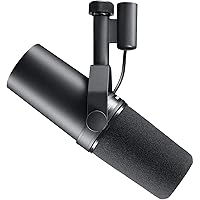Shure SM7B Microphone Dynamique Cardioïde, Son Doux et Chaleureux pour Le Broadcast, Le Podcast ou L’Enregistrement