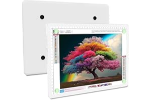 Elice Rechargeable A4 Light Pad for Diamond Painting, Magnetic LED Light Board with Physical Button, Super Bright Diamond Art Light Pad, Ultra-Thin Light Box for Tracing, Weeding Vinyl, Artists -White