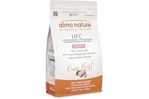 Almo Nature HFC Our Best - Kitten - Croccantini per Gattini - Pollo Fresco - Monoproteico, Supporta la Massa Muscolare, Altamente Digeribili, Human Grade, Senza Glutine - 1,2kg