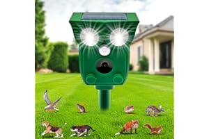 CUSTOM CATCH Solar Cat Repellent for Gardens uk,2025 Upgraded Ultrasonic Fox Repeller for Gardens uk,with 4-Speed Adjustment mode,LED Flashing Light,PIR Sensor,Suitable for Repelling Cat Fox Pigeons Deer