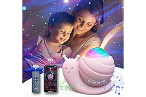 Mycket Star Projector Night Light, 4 in 1 Aurora Galaxy Projector Lights, Snail Kids Night Lights for Bedroom with Remote/Music Bluetooth Speaker/Colors Changing/Timer Fuction for Kids Adults Gifts