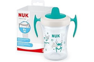 NUK Trainer Cup Sippy Cup | Leak-Proof Soft Drinking Spout | 6+ Months | BPA-Free | 230ml | Green Frog