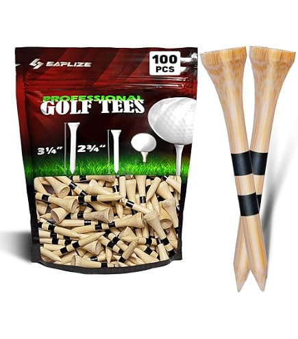 Omana Bambus-Golf-Tees 70 Mm – 100 Stück, Langlebig, Umweltfreundlich, Für Fahrer & Längere Abschläge