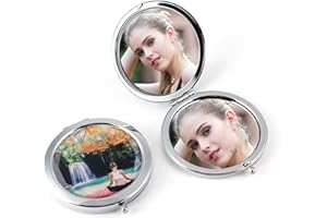 ‎COMEHOME Tragbarer Taschenspiegel Klappbar Runder Kleiner Taschenspiegel Kinder Handspiegel Klein, Kompaktspiegel Doppelseitiger mit 1X/3X Vergrößerung Schminkspiegel Kompakt Klappspiegel (Wasserfall-Blume)