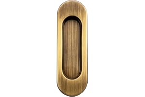 JUVA TRION-R 3663 - Maniglia per porta scorrevole, ovale, in ottone bronzo, 125 x 40 mm, 1 pezzo, design antico in stile rustico con viti