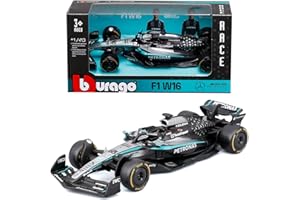 Bburago - F1 Mercedes-AMG W16 2025#63 Russell, 1:43 Scale Diecast Car with Authentic Details, F1 Mercedes Replica, Silver/Black Livery, Official Licence, Recommended Age 3+ Years