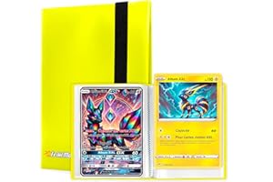 FRIKI MONKEY Album de cartes à collectionner Jumbo XXL, album avec capacité de 60 cartes promo GX véritables, VMAX, V ou EX, 30 pages pour cartes Jumbo, Album avec pochettes taille 21,1x14,5cm (Jaune)