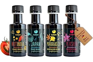 ‎TOMAMI Tomami Würzsauce Gourmet-Set Weltreise - Geschenkbox 4x 45ml - Kulinarisch Würzig - Erlesene Gewürze & Umami-Geschmack - Orientalische & Asiatische Speisen - Vegan, Glutenfrei, Laktosefrei, Sojafrei