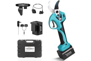 Soojook 40mm Akku Astschere mit 1.2M Verlängerungskabel, 1050W Progressiv Gartenschere 2 x 21V 4000mAH Lithium-Batterien für Weinberg, Gärten, Äste