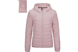 Outdoor Ventures Women's Winter Lightweight Puffer Jacket with Hood, Warm, Short, Packable, Quilted, Transitional, Padded Down Jacket for Ladies, Lined for Hiking, Travel