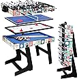HLC 4 In 1 Multi Sport Game Combination Table Set for Kids Table Tennis Table, Pool Table, Table Football, Slide Hockey for Family Parent-child Interactive for Kids (4ft, 1.2m)