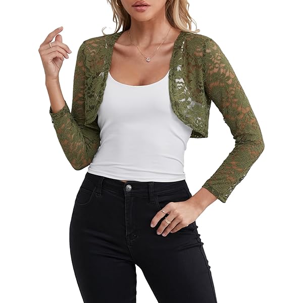Elegante cardigan voor dames, V-hals, lange mouwen, open voorkant, bolero met pin-sluiting, Wit, XXL Elegante cardigan voor dames, V-hals, lange mouwen, open voorkant, bolero met pin-sluiting, Wit, XXL