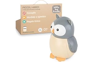 I Piccoli amici di Little Big Friends Tiny Friends | Sonagli per bambini | Animale morbido | Facile da pulire | Decorazione per la cameretta | Nicoletta la civetta