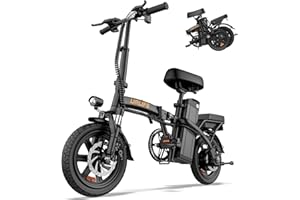 URLIFE Bici Elettrica Pieghevole, 14" Bicicletta Elettrica con 3 Modalità di Guida, Batteria Rimovibile 48V 7.5Ah Autonomia di 60 km E-bike da per Adulti e Adolescenti
