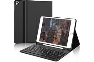 IVEOPPE Funda iPad 6 Generación 2018 con Teclado, Funda Teclado QWERTY Español Ñ Bluetooth Magnética Wireless para iPad 6a/5a Gen/Pro 9.7/Air 2/ Air 1, Negro