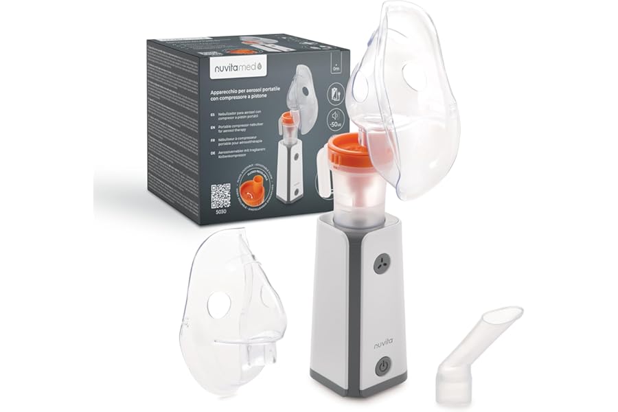 Nuvita 5030 Portable Piston Aerosol with Rechargeable Battery - Efficient, Quiet and Convenient for Home and Travel