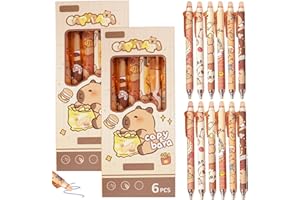 CHENBOOW Penne Capybara,12 Pezzi Penne Gel Cancellabili,Penna Cancellabile,Biro Cancellabili,Penna Capibara Carina,Per Scuola,Aula,Area Di Lavoro,Casa