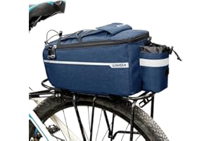 Lixada Borsa Posteriore Bici, Borse a Tracolla CoolerTrunk Isolata Pacchetto Grande capacità Bagagli per Posteriore per Biciclette Riflettenti per MTB Bici da Strada (Blu scuro)