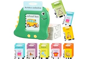 AYESY Schede Flash Cards per Bambini, 224 Parole Italiano Inglese Bilingue Interattivi Giocattoli Apprendimento Montessori Imparare a Parlare Flashcards Bambini Italiano Educativi Giocattoli Verde