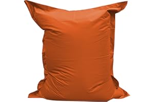 chilly pilley Beanbag L XL XXL Cojín De Suelo Beanbag Relleno De Espuma De Poliestireno Beanbag Gigante para Acostarse Y Sentarse Resistente Al Agua Repelente Al Agua (180x140, Naranja)