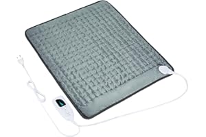 Letitwell Heizkissen, Wärmekissen für trockene und feuchte, Wärmekissen für Rücken Nacken Schulter Bauch weiche Flanelloberfläche (50 X 60 cm), Plüsch, Dunkelgrau