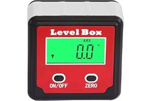 HHTEC Inclinomètre à angle LCD numérique étanche à l'eau Boîte d'angle Boîte Bevel Box Level Box d'angle Aimants intégrés