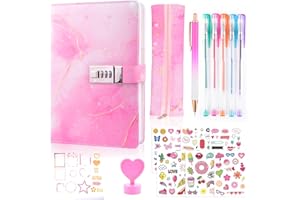 ‎YOUERLS Tagebuch mit Schloss Mädchen Geschenke 7 8 9 10 11 12 13 Jahre, Tagebcuh mit Code, Weihnachten Geschenk Mädchen Teenager alter 6-14, Notizbuch Mädchen Tagebuch mit Code Mäppchen Stift Aufkleber