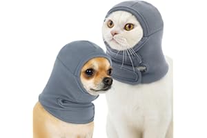 Yoolhamy Dog Snood Ear Protectors, Dog Ear Defenders Anxiety Calming Hood Ears Muffs Noise Protection Head Cover No Shake Head Wraps for Grooming Firework Force (Grey, S)