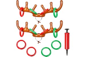 SUNDEER Gioco gonfiabile di corna di renna, giochi di Natale per feste di Natale per bambini adolescenti, giochi di Natale per famiglie, giochi di Natale gonfiabili per feste - forniture per feste all'aperto e interni