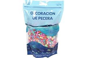 SMELL & SMILE Grava Acuario Piedra Natural Decorativa para Acuarios de Agua Dulce y Marina Sustrato Natural para Decoración de Fondo 1KG (Arcoíris, 4-6mm)