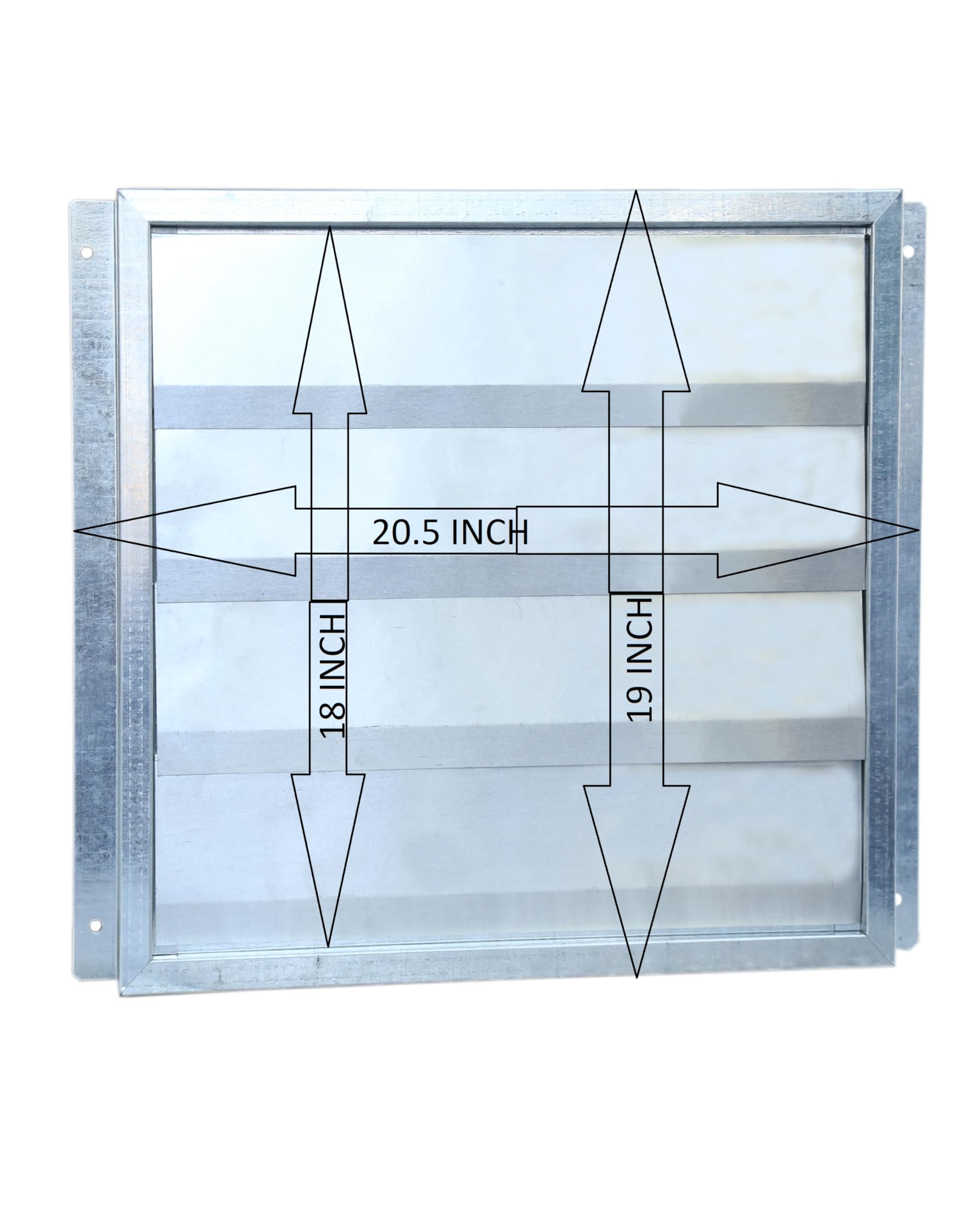 Louver(Iron and Aluminium Shutter) 18inch Silver, Pack of 1