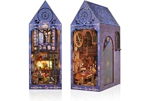 Cuteefun DIY Book Nook Kit, DIY Mini Casa de Muñecas, Libro de Madera Nook Traje de Casa de Muñecas para Adultos Hacer Cumpleaños (Sociedad de Investigación Mágica)