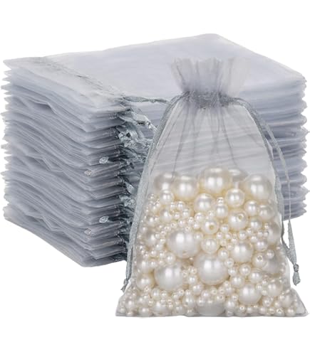 Tolenre Organza Säckchen 15x20cm - 50 Stück Mit Kordelzug Für Geschenke & Hochzeiten