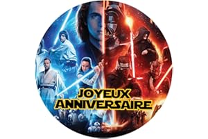 YummyArt Edible Cake Topper - disque azyme star wars pour gateau decoration gateau comestible décoration gateau comestible compatible avec disque sucre star wars et gateau Star Wars