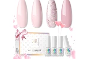 ‎RSTYLE RSTYLE UV Nagellack Set, 4 Farben Gel für Gelnägel Set Gel Nagellack Nagelset Gelnägel Starterset Nagellack Gellack Soak Off Gel Nail Polish UV LED Nägel Maniküre Rosa