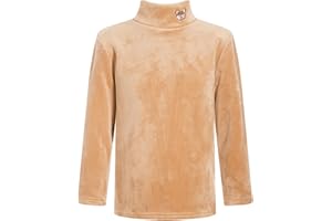 TTAO Mädchen Thermooberteile Langarm Rollkragenshirt Rollkragenpullover Kinder Winter Warme Unterhemden Thermounterwäsche