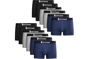 Fullluwaa Boxer Homme Coton Lot de 12 Calecon Homme Boxers Homme Lot Caleçon Homme Calecons Hommes Noir Multicolore s m l XL XXL 3XL 4XL