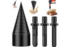 ADLUH Holzspalter Bohrer, 35mm Kegelspalter mit 3 Bohrgriffe, Kegelspalter Bohrmaschine, Bohrkegel Holzspalter, Holzspalter Aufsatz für Bohrmaschine, Spaltholzkegel Holzspalterbohre für Bohrmaschine Holzsch