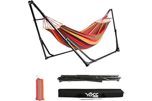 CCLIFE Amaca con Supporto Amache da Giardino e Campeggio per Esterno Interno Portatile in Cotone con Borsa