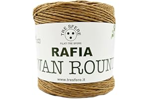 FILATI ITALIANI Rafia Swan Round 100% ecologica da 150g - 250 metri per le tue borse handmade estive o cappelli (-caramello - ROUND)