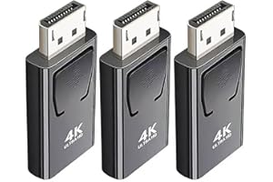 SK DEPOT Displayport to HDMI Adapter(3 pack), 4K DP to HDMI Converter Displayport 1.4V Nickel Plated for Desktop, Laptop, Projector, HDTV (DP Male to HDMI Female, Black & Silver, 3 Pack)