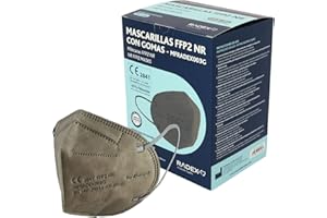 RADEX 85005274. Caja de 25 Mascarillas FFP2, Grises, 5 Capas, CE 2841, Hecha en España