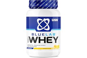 USN Blue Lab Whey Protein Powder, Banana Flavour - 908g, Premium Whey Isolate Protein Dietary Supplement, Post Workout Lean Muscle Growth BCAA Amino Acids Powder, Quality Protein Shake Drink Mix