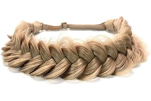 TOECWEGR Extensions Haarband Haarreifen Zopf Geflochten Classic Chunky Wide Plaited Wedding Fluffy Braids Wig Women Girl Beauty Accessory (B-Typ 1)