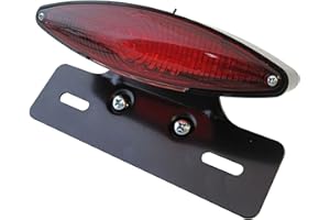 Alchemy Parts Motorbike LED Tail Light with number plate lights - Red Lense Black Bracket