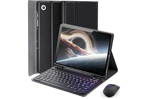 MICROTUNK Cover Per Samsung Galaxy Tab A8 10.5 Pollici (2022)con Ltaliano Tastiera (QWERTY) Essere Caricata Keyboard Bluetooth Wireless Mouse Coperchio Protettivo con Scanalatura Portapenna Case Nero
