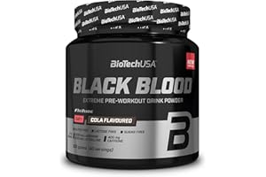 BioTechUSA Black Blood CAF+ | Poudre de boisson pré-entraînement | 12 ingrédients actifs | 200 mg de caféine par portion | Sans sucre, lactose et gluten, 300 g, Coca