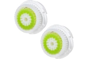 2 x têtes pour brosse E-Cron. Compatible Rechange pour Clarisonic nettoyage facial pour la peau en Acne, Mia 1, 2, 3 (Aria), Smart Profile, Alpha Fit, Plus, Sonic Radiance