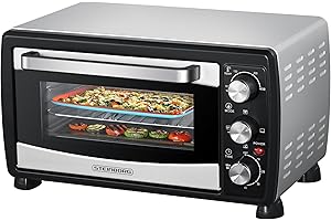 ‎STEINBORG Steinborg® Mini Backofen mit Umluft 20 Liter Pizzaofen Krümelblech Umluftfunktion Ober- und Unterhitze 1.400 Watt Miniofen mit Timer kleiner Backofen für Camping oder Haushalt freistehend
