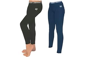 givova Leggings Bambina E Ragazza, Offerta 2 Pezzi, Leggings Lungo in Cotone Elasticizzato